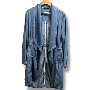 Max Jeans Blue Open Denim Cardigan Duster Jacket - Small